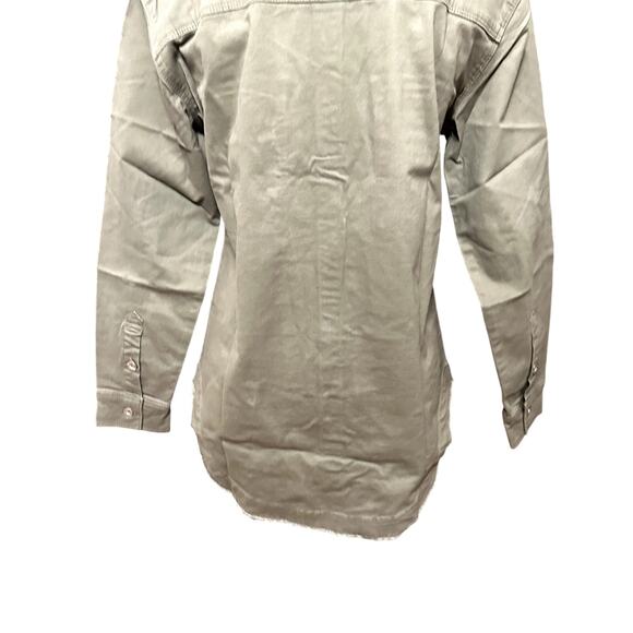 Jessica Simpson Shirt Jacket Button-Down Front Chest Pockets Denim Green XS NWT - Picture 7 of 10